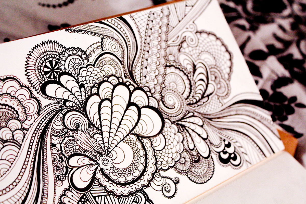 zentangle doodle sketchbook sketching micron moleskine