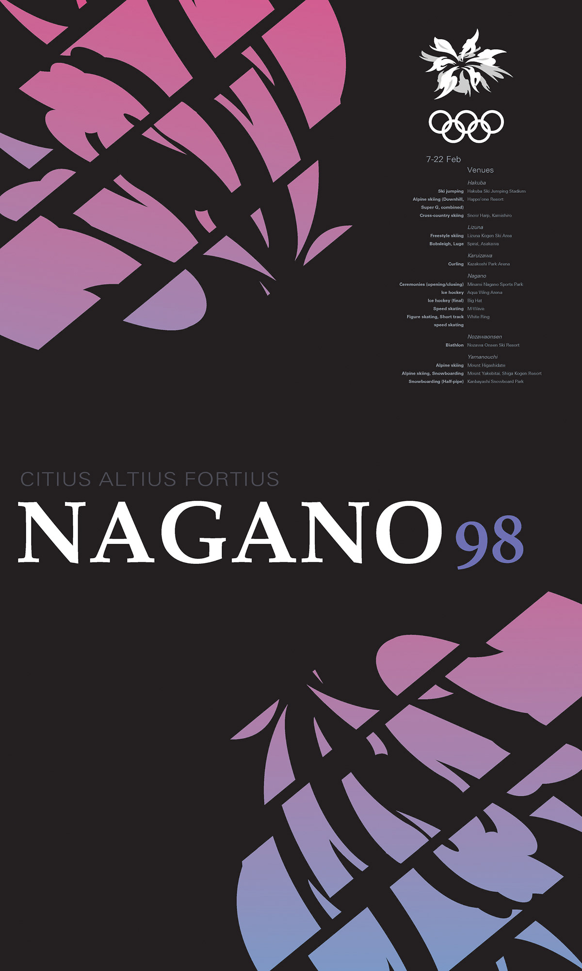graphic design Olympics poster Nagano algorithm
