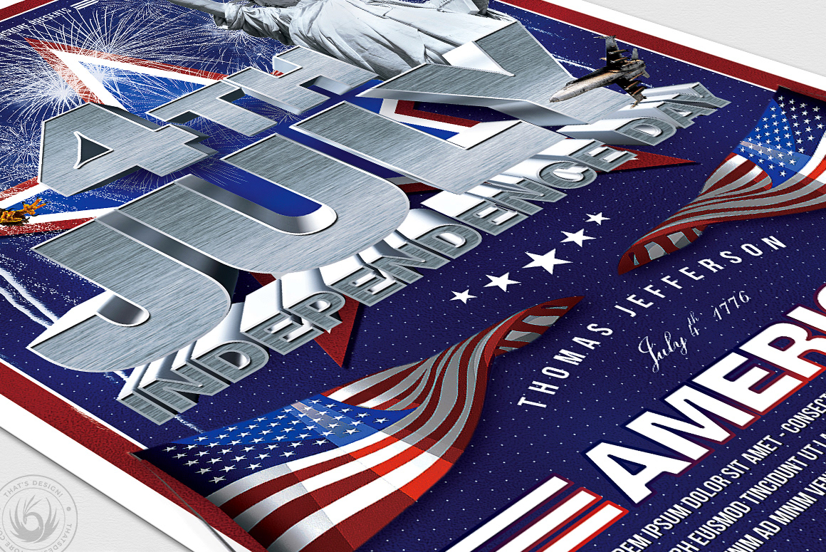 flyer poster template independence day america american Memorial labor united states party