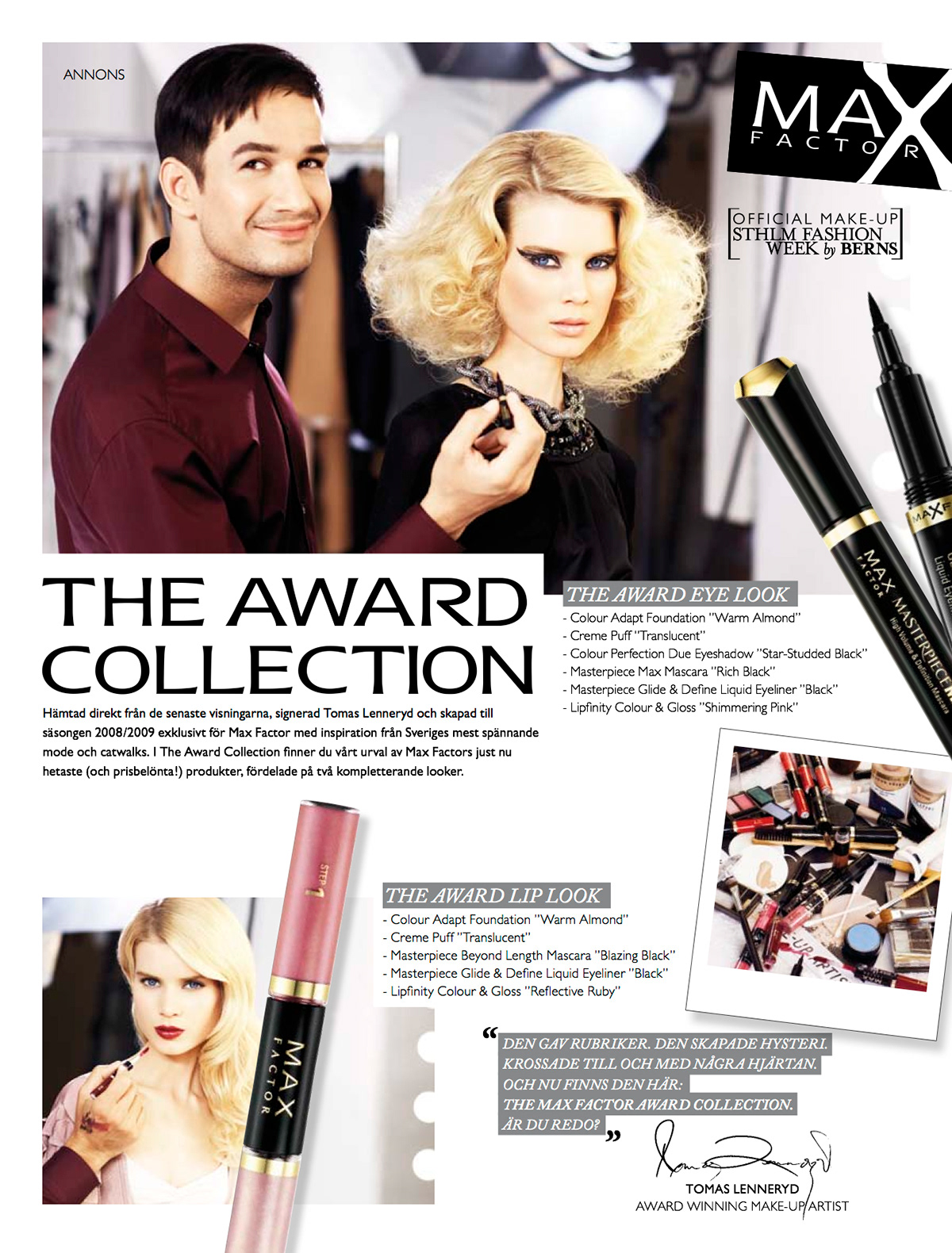 Max Factor advertorial mood film beauty cosmetics campaign expansion l'oreal Maybelline