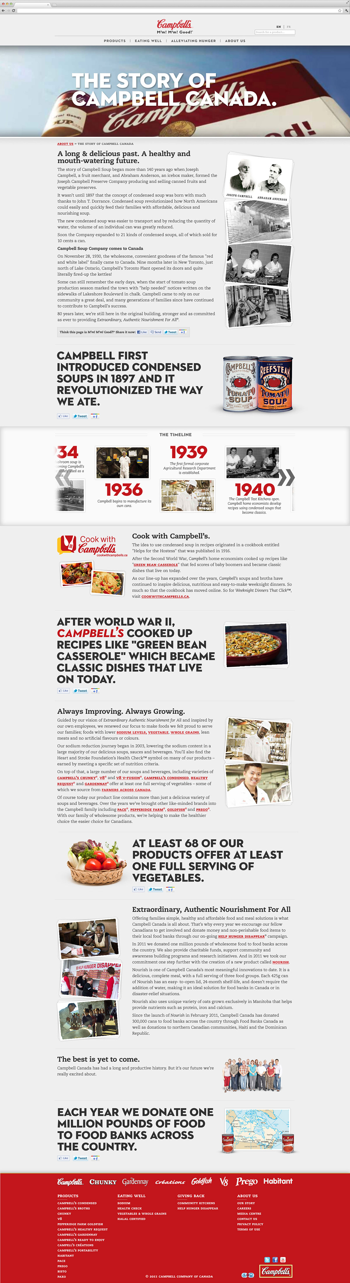 campbell's Campbells Soup company Canada corporate redesign design Website interactive Web digital