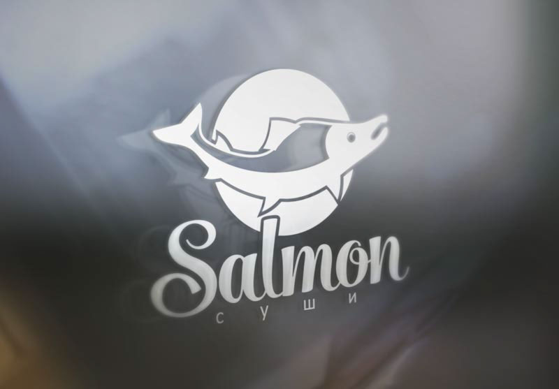Sushi japanese food logo salmon fish