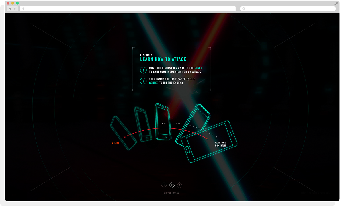 star wars lightsaber interactive Interface Webdesign Cinema green blue UI stormtrooper