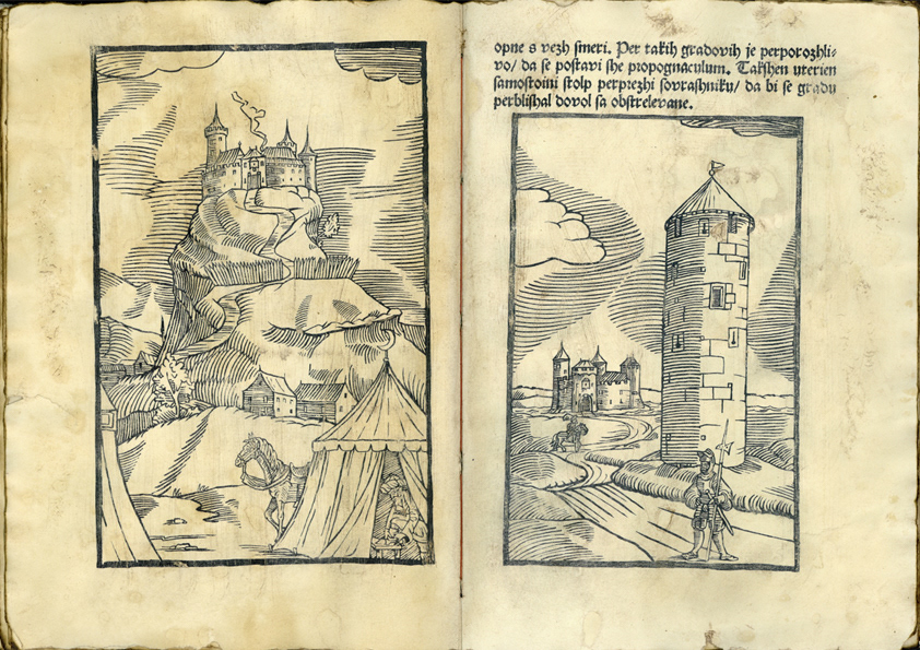 book medieval woodcut Castle building architecture ILLUSTRATION  Bookdesign oldbooks Renaissance