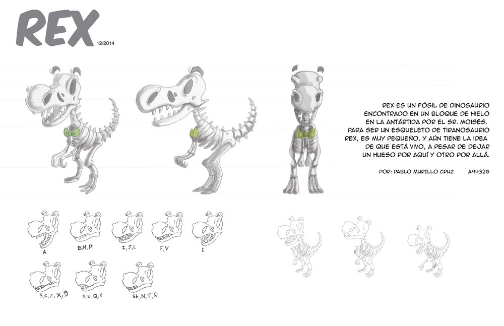 bones REX Character museum Dinosaur Model Sheet Fossil