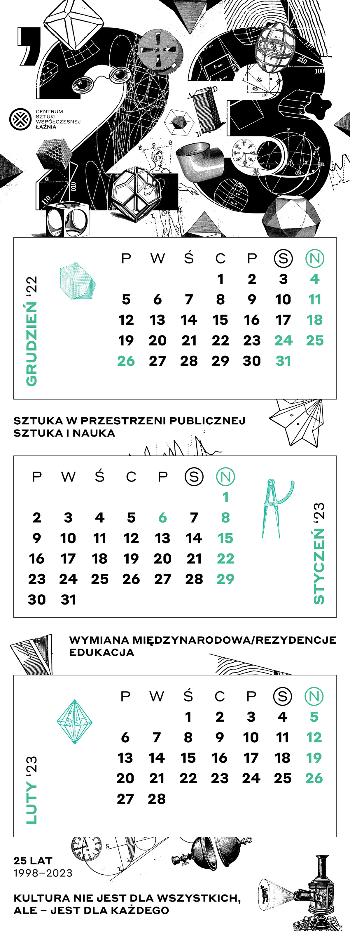 kalendarz calendar Gdansk 2023 calendar collage collage art csw laznia