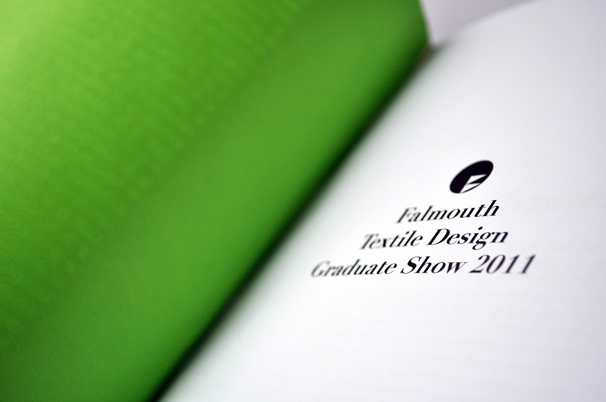 Falmouth Textiles Catalogue die cut james Flint 2011 green