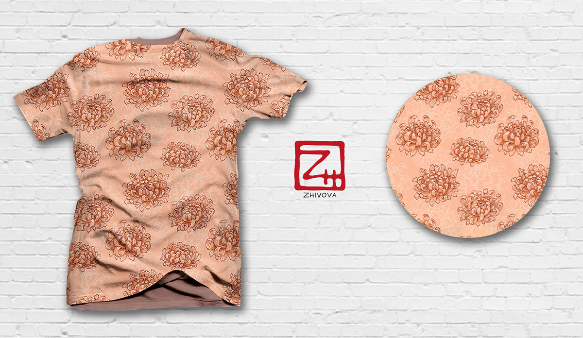 print textile pattern vector graphic floral decoration