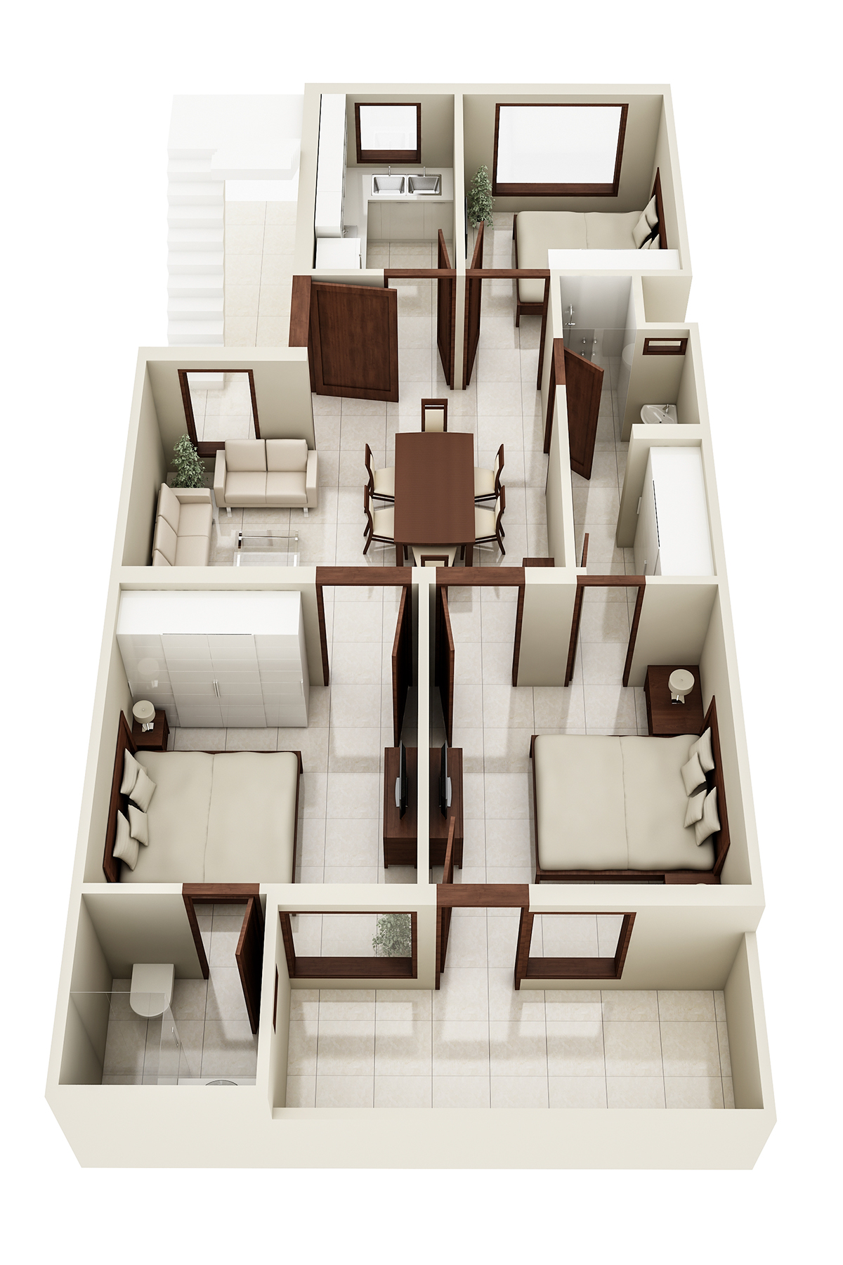 Layout 3D Render rendering architectural Plan layout plan furniture layout layout render