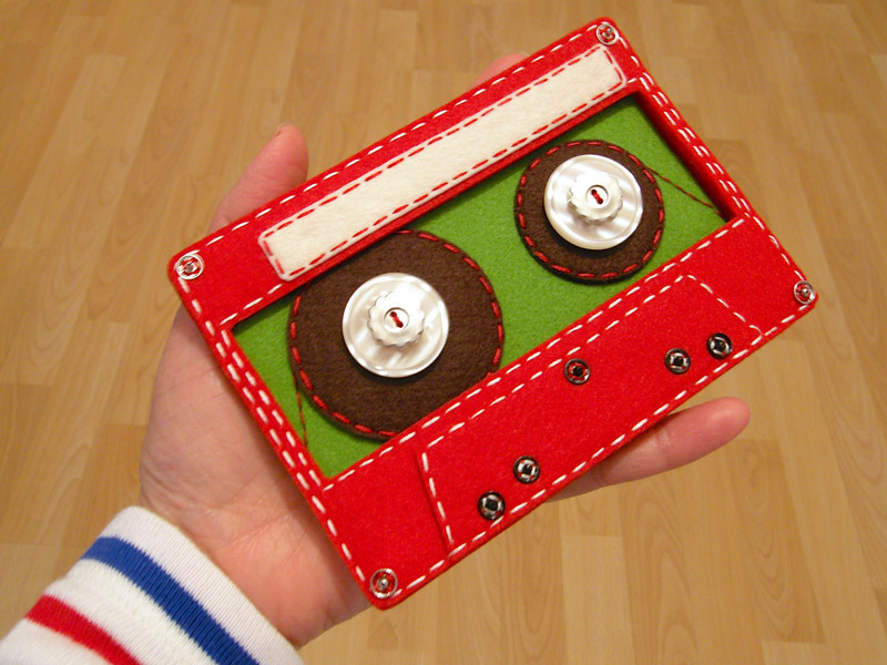 iphone felt cassette tape handmade craft They might be Giants TMBG app Retro analog geek