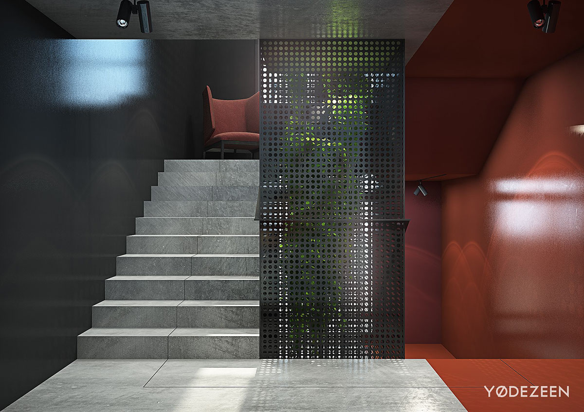Interior design rendering CGart Office modern vinzer furniture decor creative industrial LOFT working space