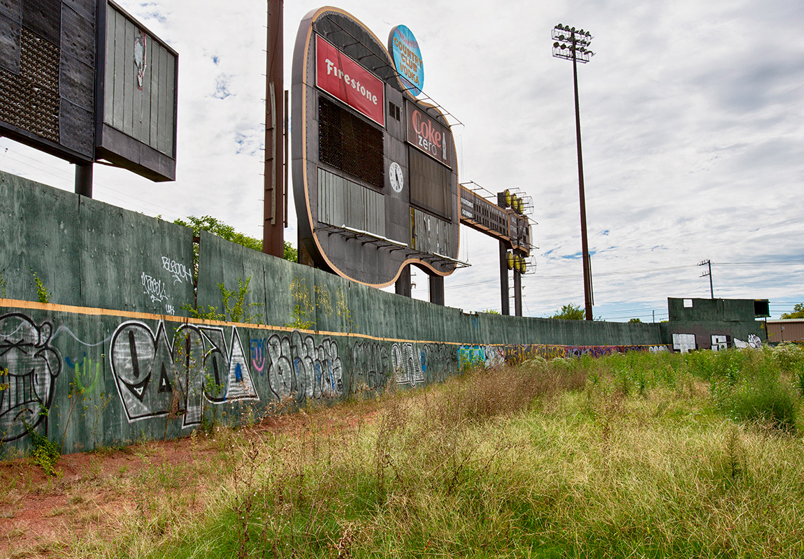 Abandoned Nashville Sounds baseball stadium, Herschel Greer Stadium, Graffiti, by Sheri Oneal
