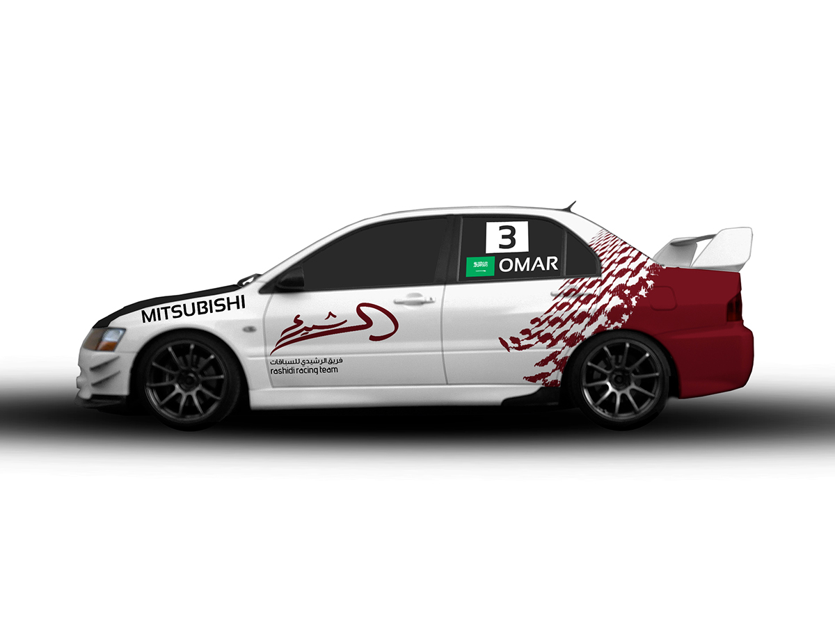 car sticker Racing formula rally team sport arabic سيارات سباق logo hussain alrashidi