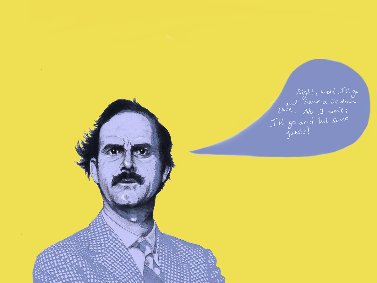Movember portrait Portraiture basil fawlty John Cleese charity typographic HAND LETTERING illustrated
