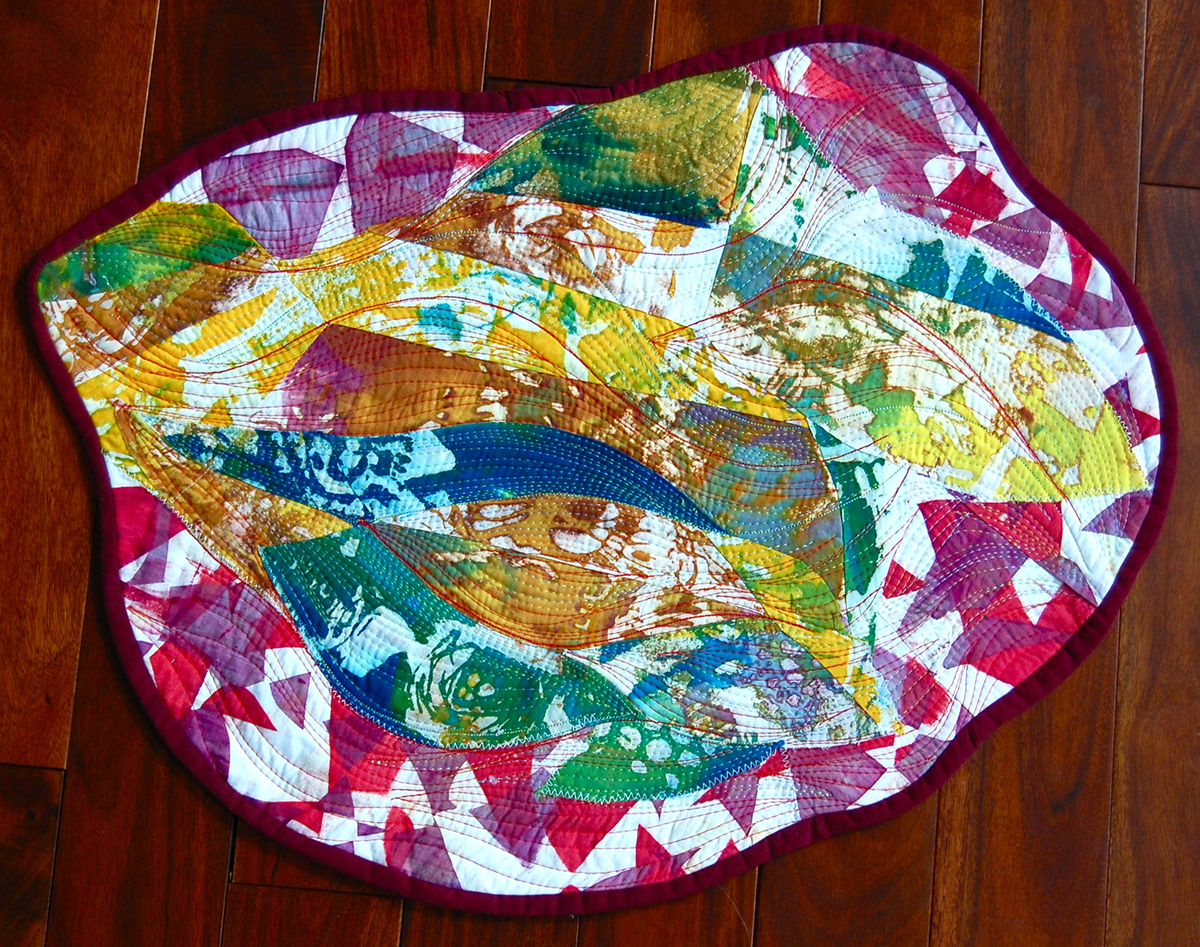 quilt fabric dying stitch sewn