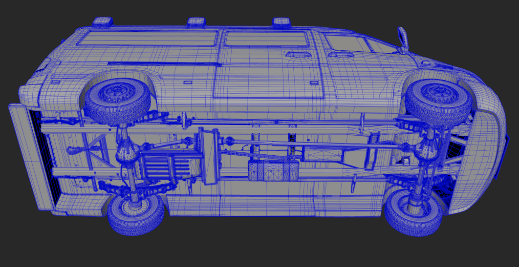 Vehicle 3D Render ambulance prop asset