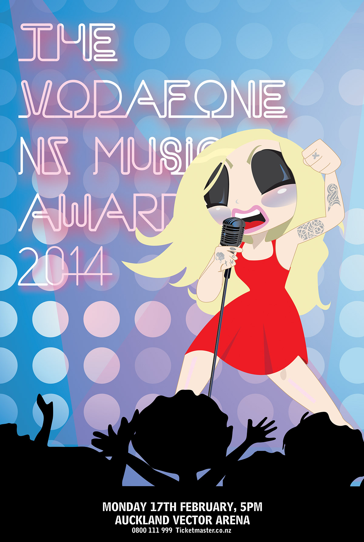 music awards poster vodafone New Zealand