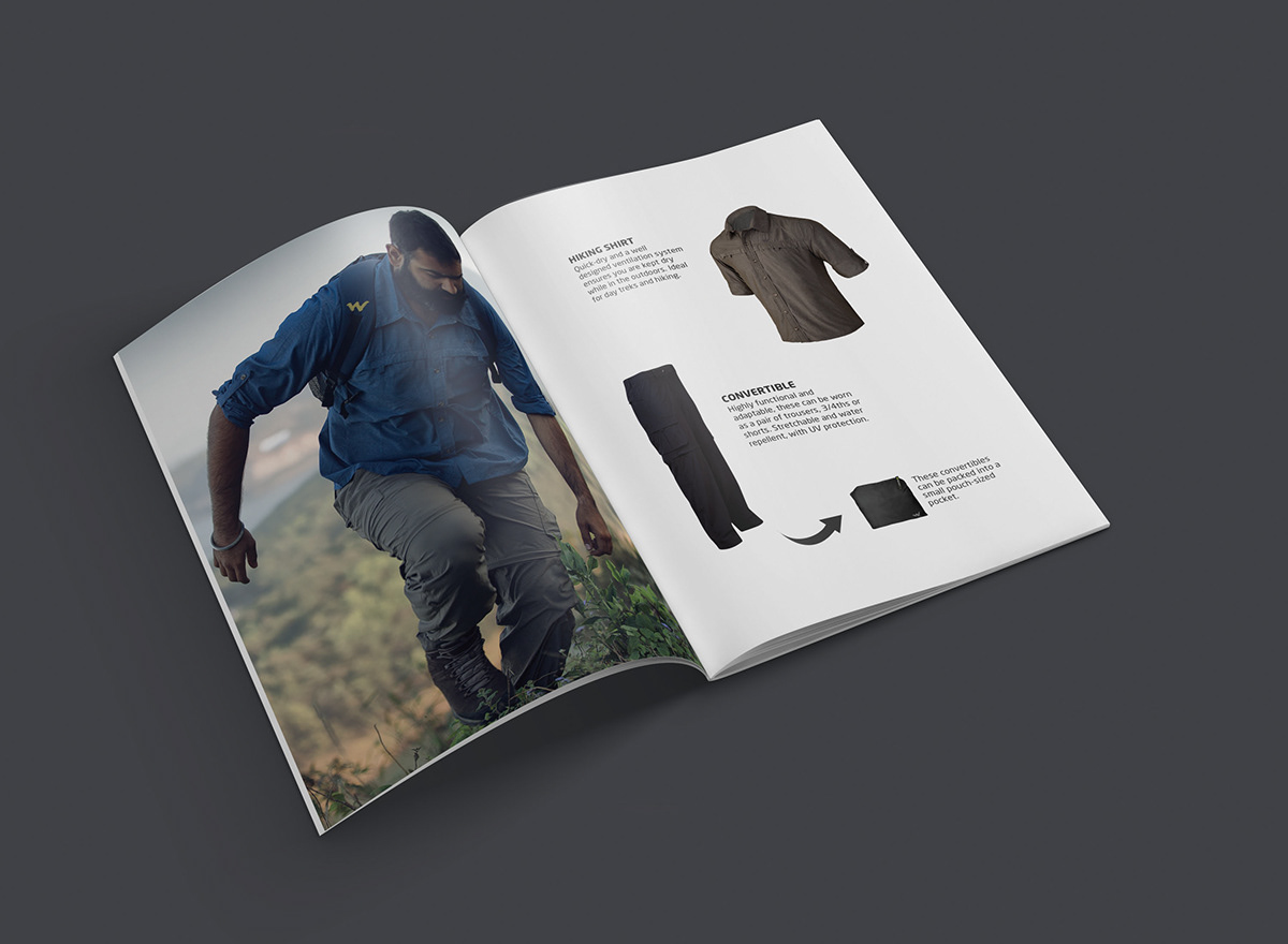 Wildcraft Spring Summer Catalogue Page designed to highlight product functionality