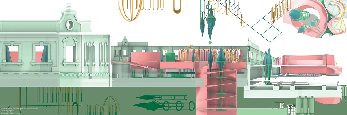 adaptive reuse interior design  poster Poster Design postmodern cultural heritage algae industrial heritage
