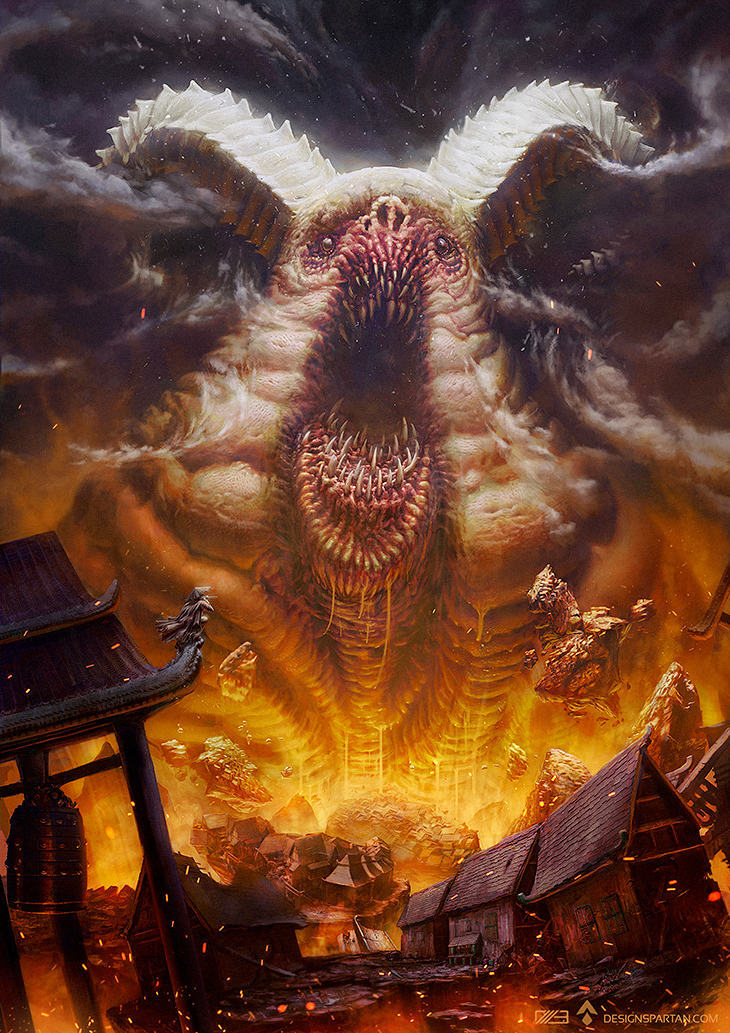 epic fantasy monster demon Anger instinct doom apocalypse destruction