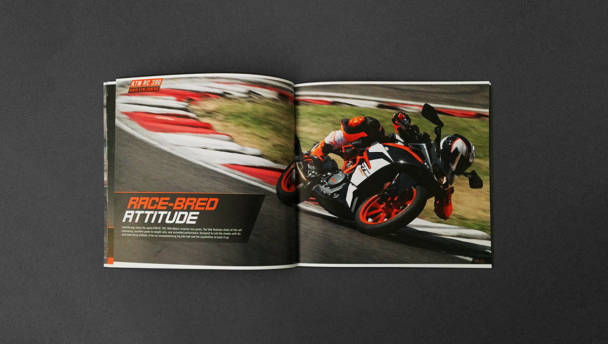 KTM motorcycle advertisement folder Promotion bikes Ready to race