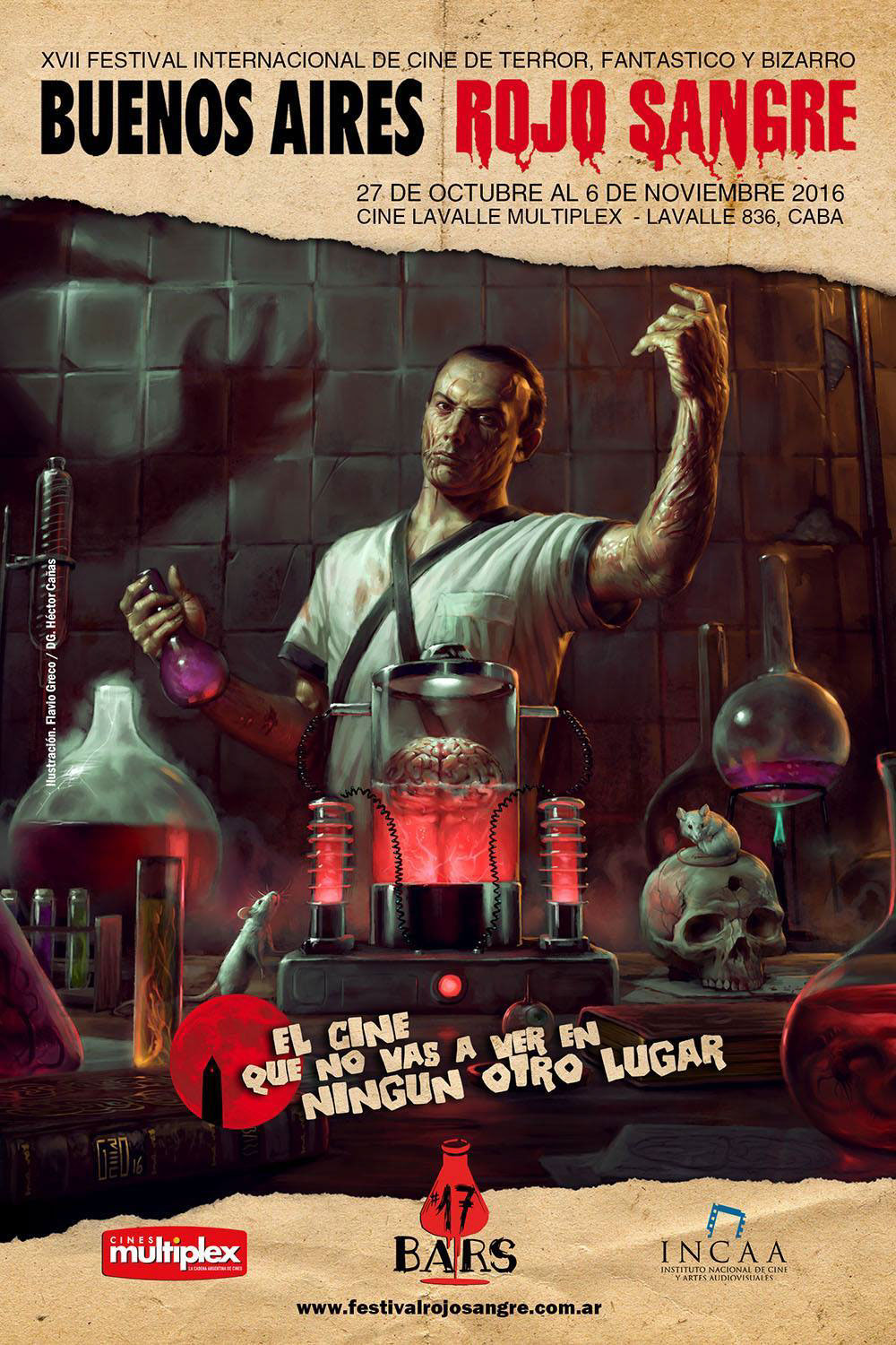 bars film festival poster art Mad Scientist BARS 17 buenos aires rojo sangre laboratory brain