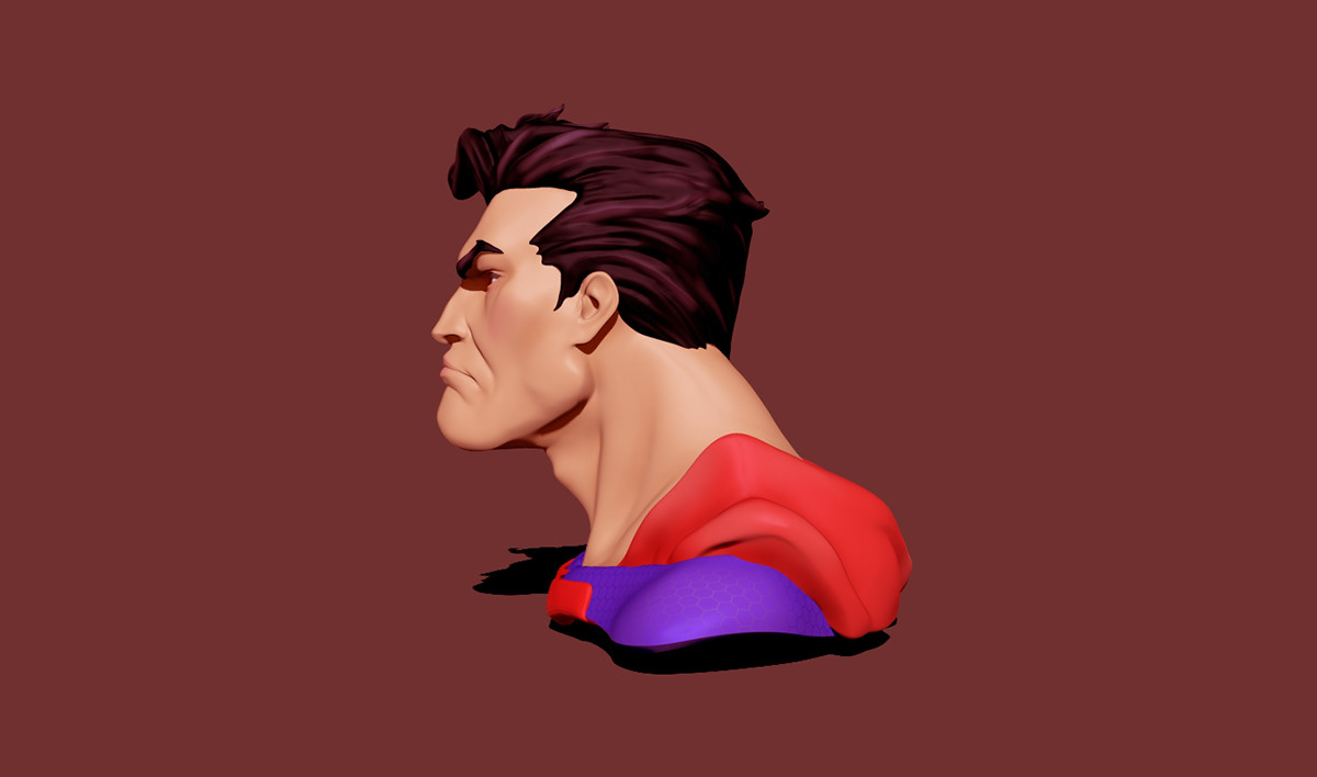 3d artist Dc Comics Digital Art  Fan Art ILLUSTRATION  portrait sculputure super heroes superman Zbrush