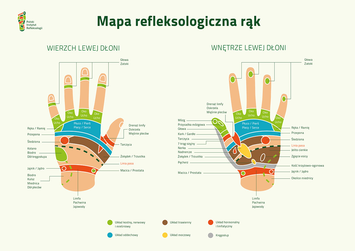 reflexology hand map foot map