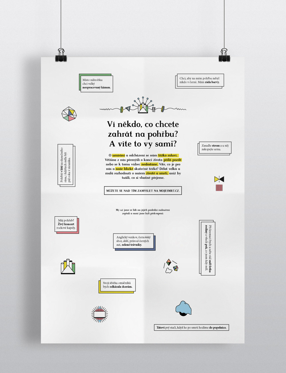Adobe Portfolio web app line illustrations death dying poster Website Last Wishes ArtDirection icons colour