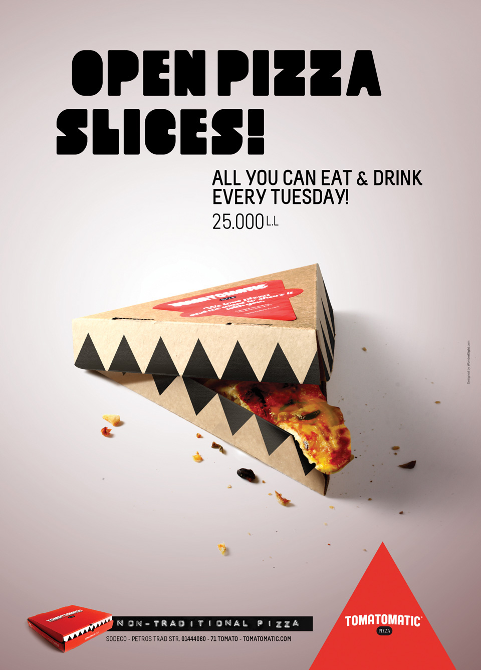 Pizza Event open slices food and beverages food poster pizza poster marketing event pizza day wrist band pizza monster ambient communication