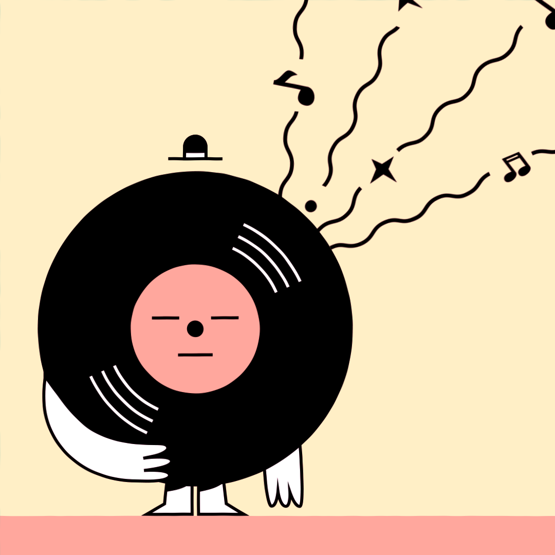 ILLUSTRATION  music record vinyl cute happy feelings after effects gif animated gif
