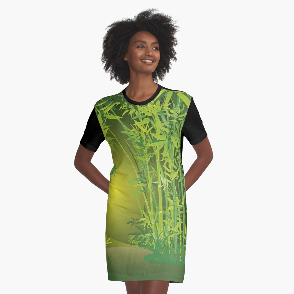 bamboo forest green design Landscape bamboo forest tee tshirt homedesign vector