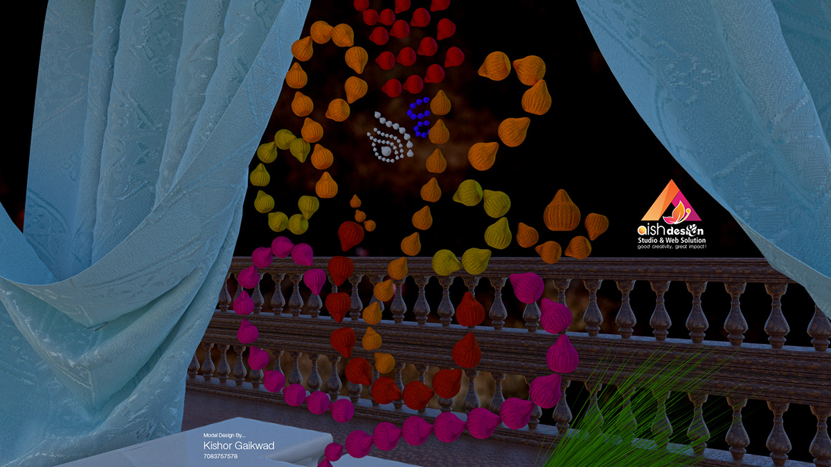 ecofriendlyganesh ganeshdecoration EnvironmentDesign 3D ganpatibappa realistic Creativity decoration vray rendering