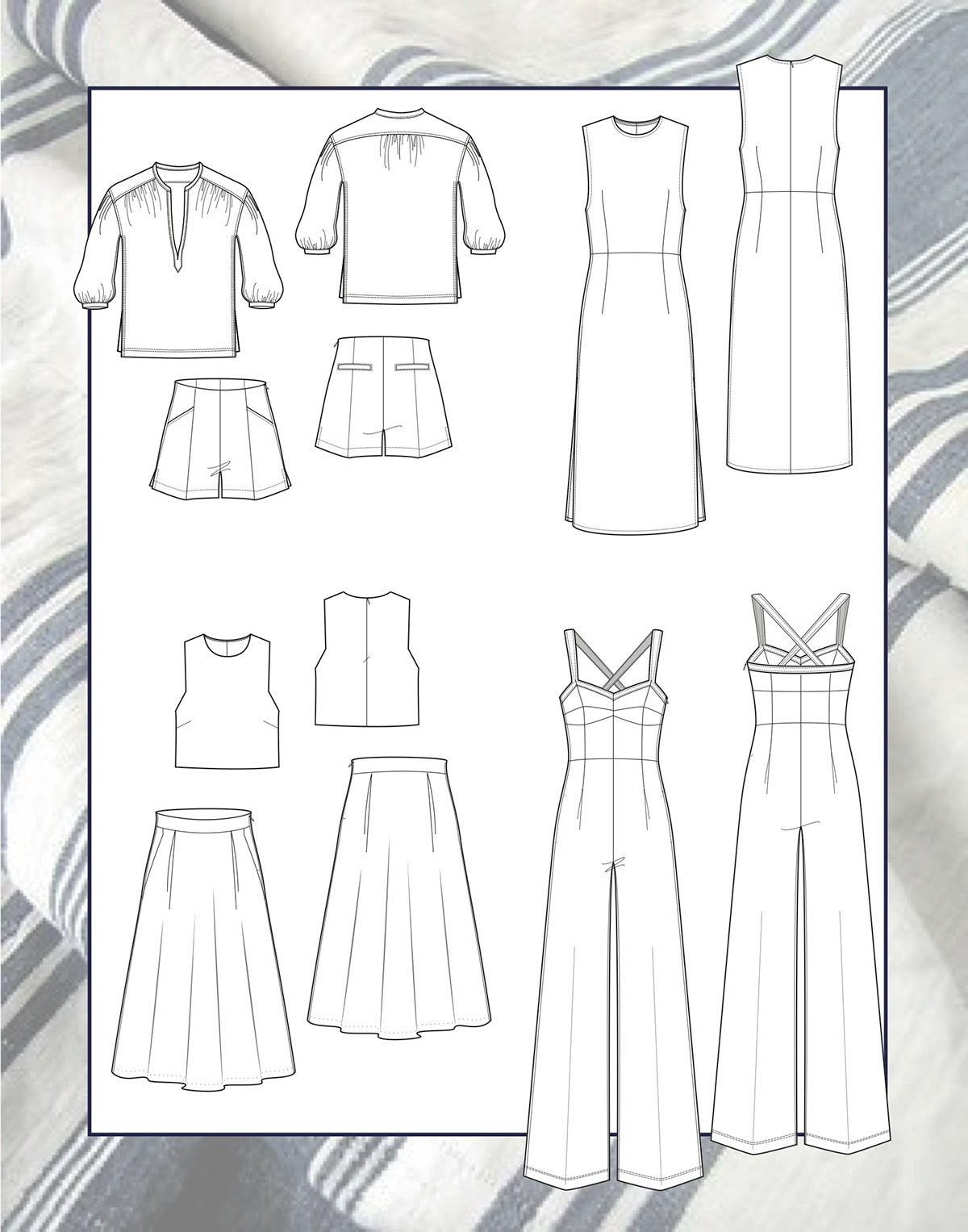 fashion illustration fashion design summer concept stripes