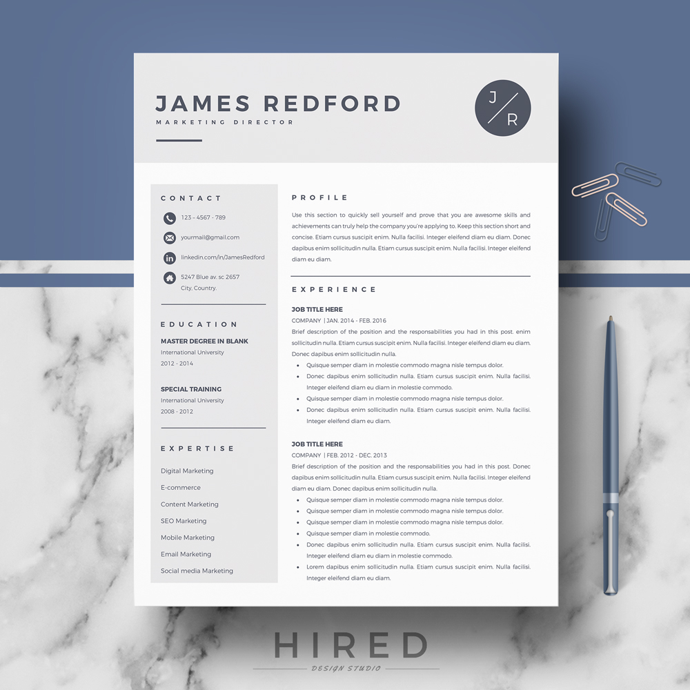 Professional Resume Template For Mac Pages And Word On Behance