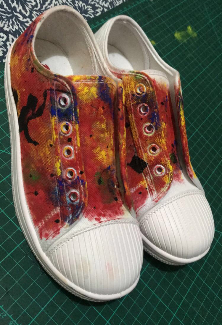 footwear customized design Hand Painted moodboard inspiration