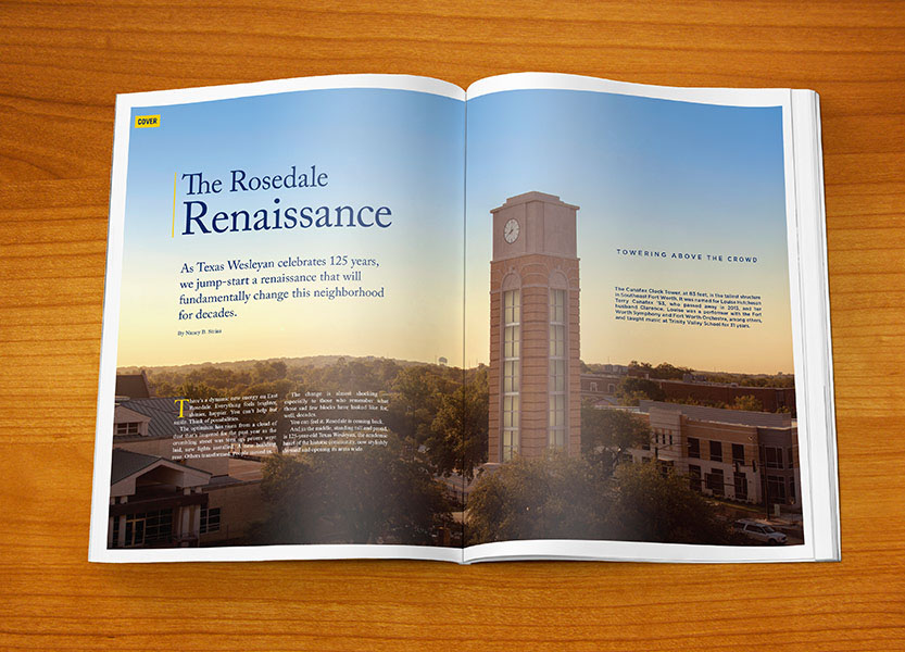 Adobe Portfolio texas University Wesleyan alumni magazine