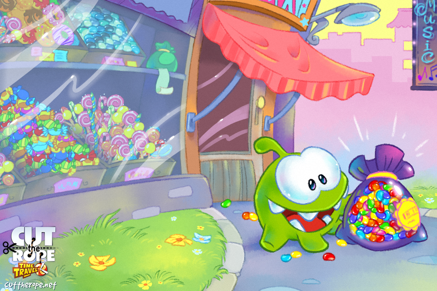 om nom green monster cut the rope CTR Time Travel zeptolab