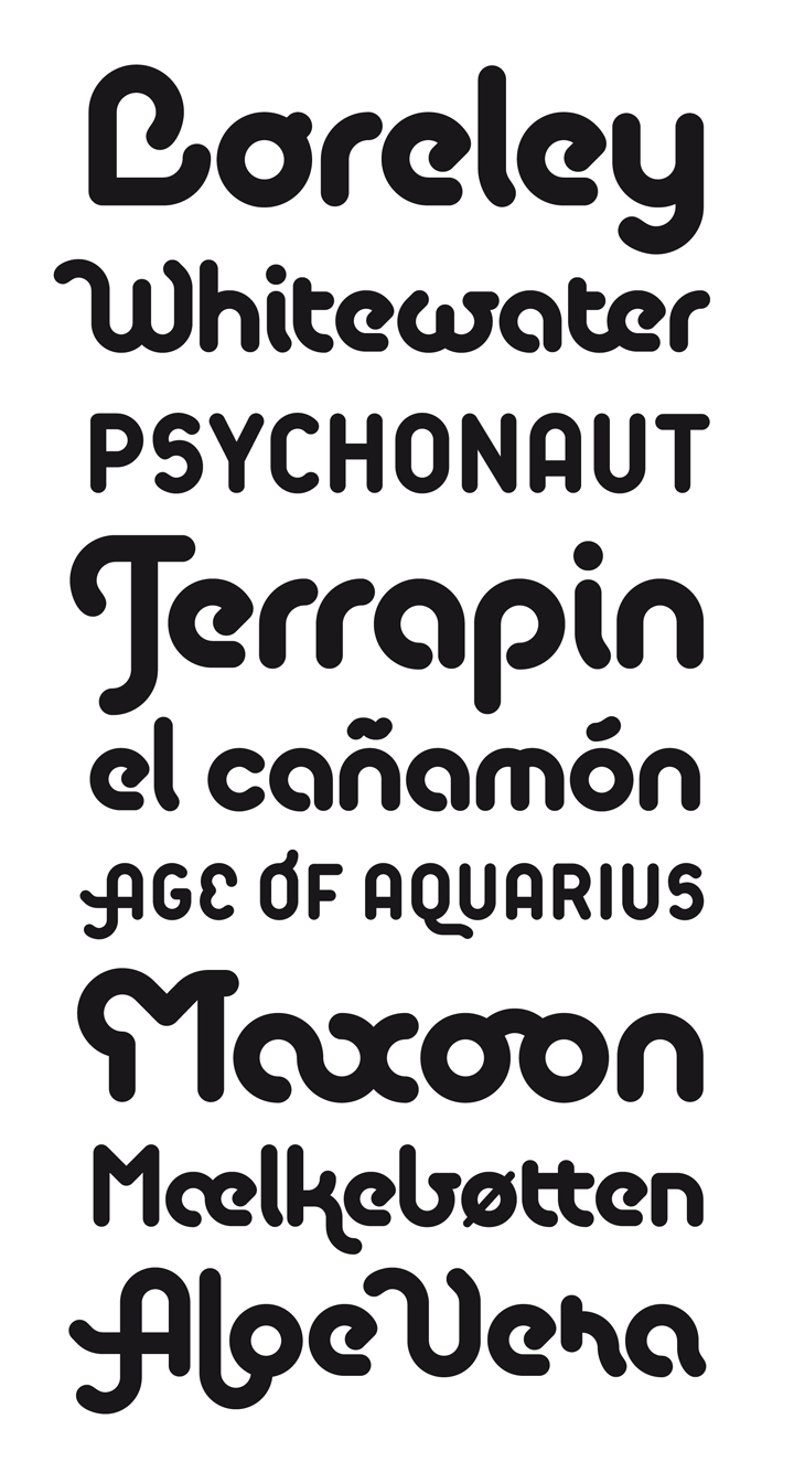 typedesign fonts psychodelic swash volcanotype floodfonts Typeface Ligatures Script Retro seventies font 70s hippi