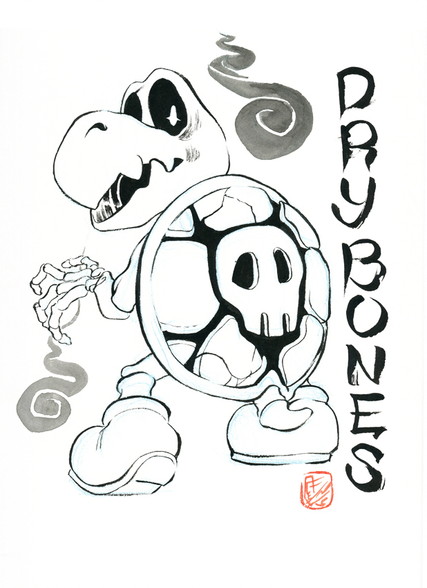 inktober ink Super Mario Bowser fanart Halloween