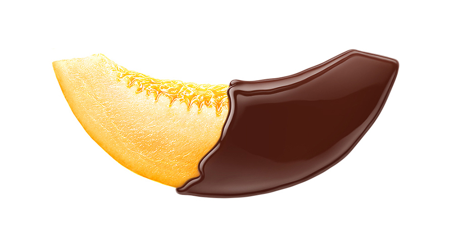 ILLUSTRATION  Fruit food illustration Fruit Illustration chocolate liquid chocolate Pear peach melon fruits