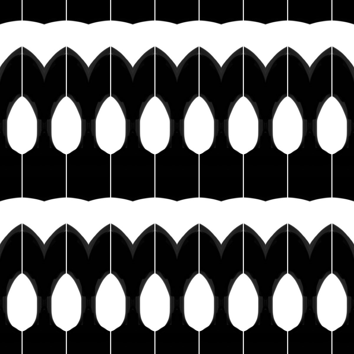 Tents in Space Patterns digital painting black White