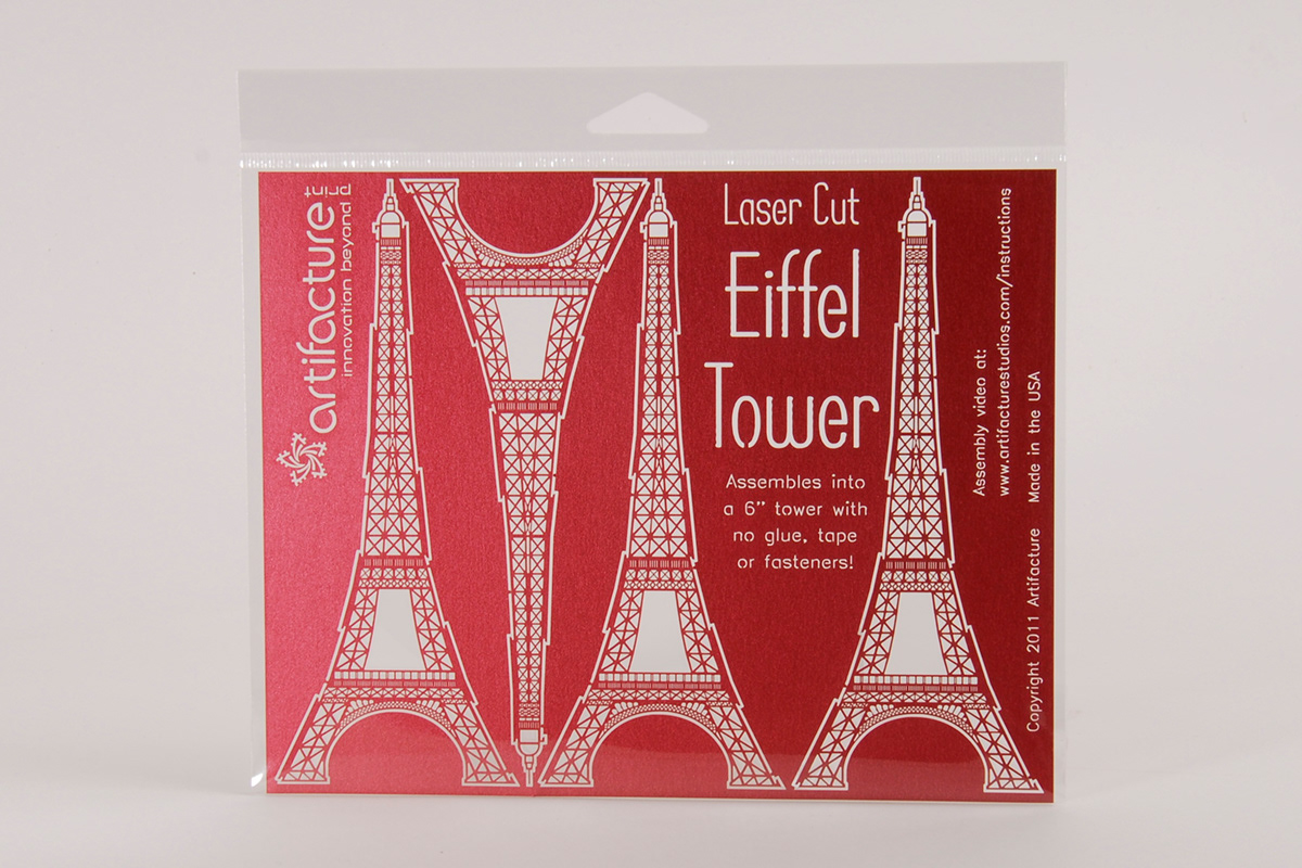 laser cut paper eiffel tower model MINI Tiny Paris france gustav eiffel no glue tape or Fasteners travel souvenir Memory scale model papercraft