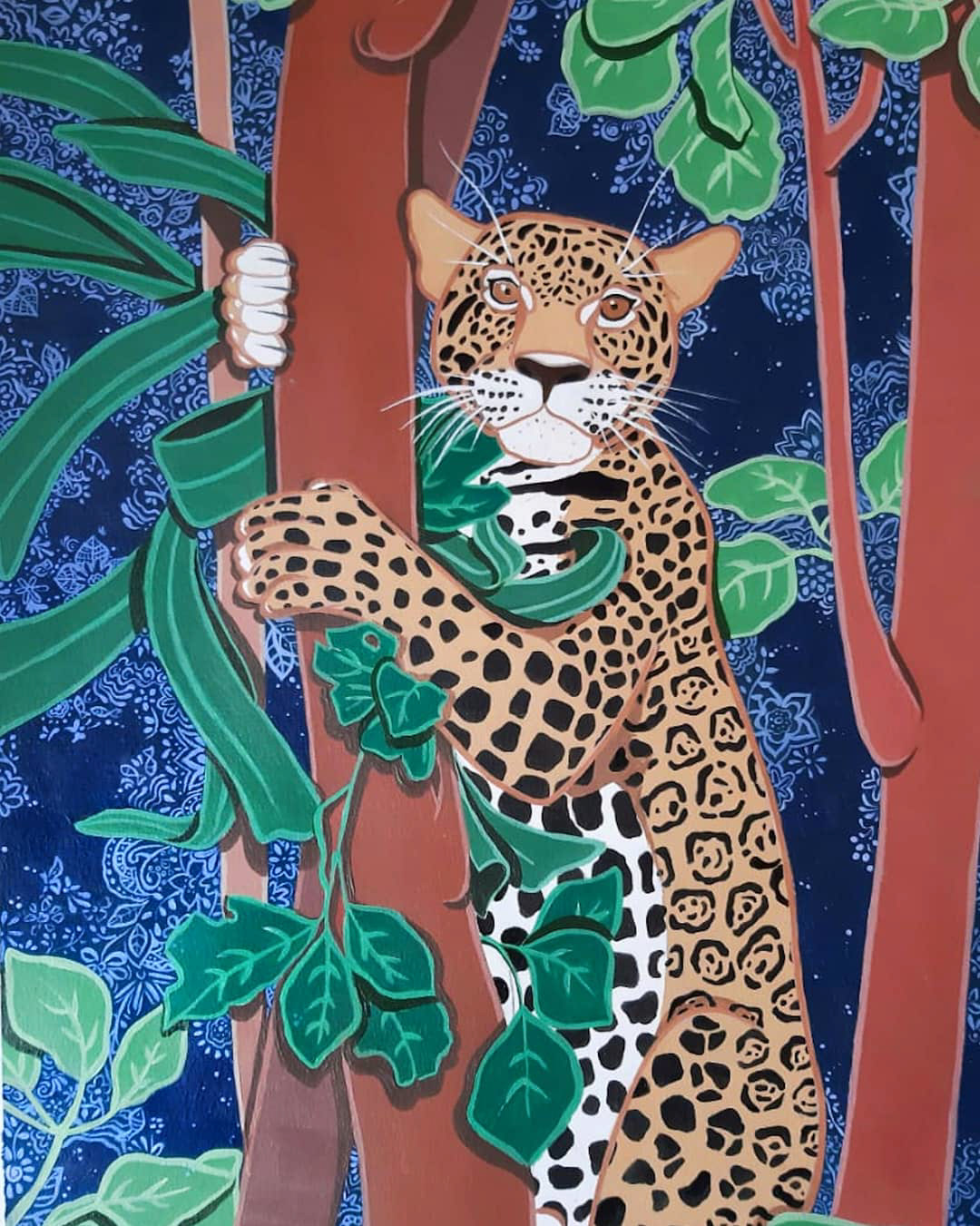 acrylic acryliccolors acrylicpainting leopardillustration leopardprint wildlife wildlifepainting