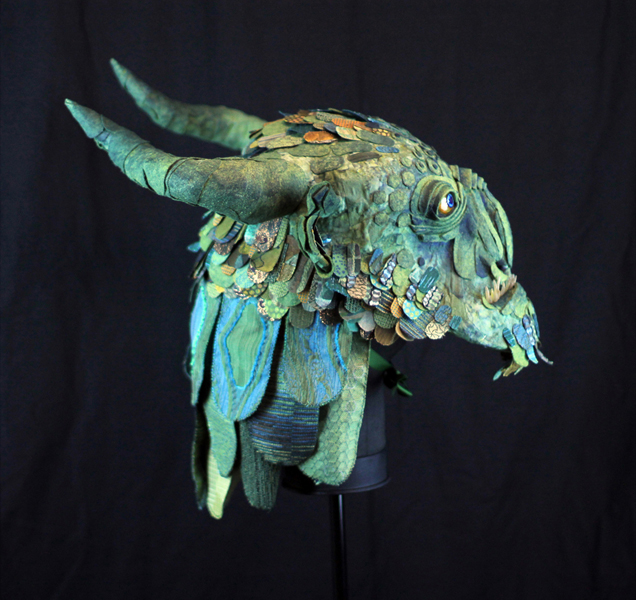 Christina Rycz mask paper mache fabric sculpey