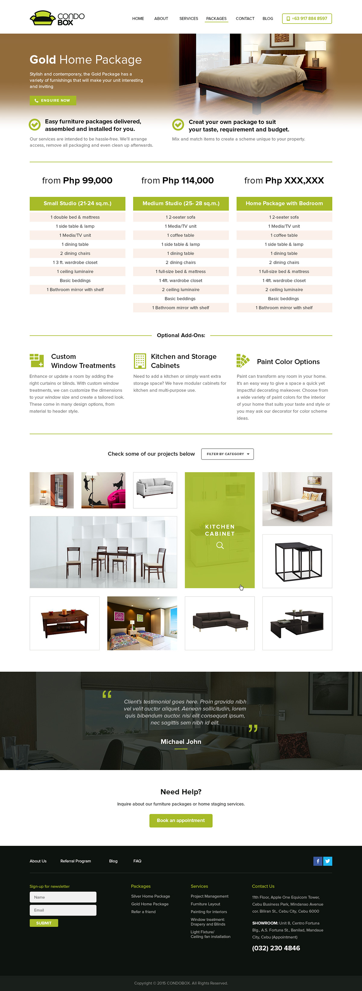 condobox Web Interior package website appliances flat design full image full width Clean Design