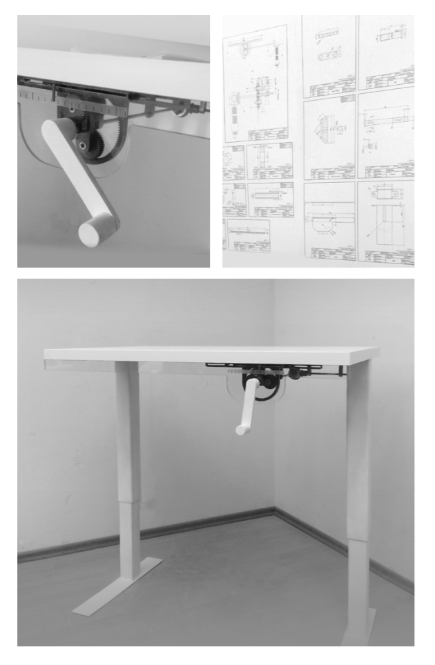 industrial design  product design  table desk mechanism Gear keyshot Render standing desk height adjustable
