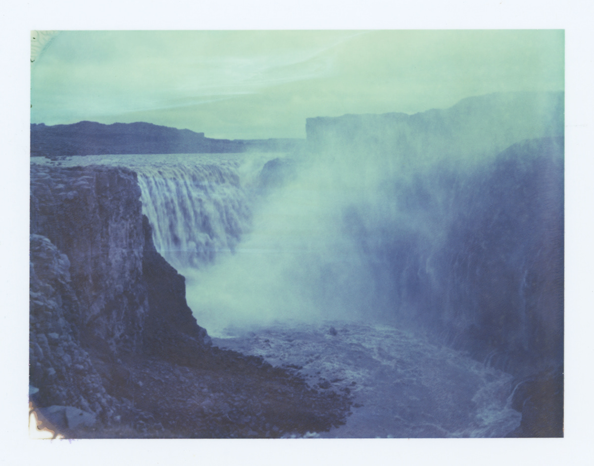 bastiank POLAROID instant film land camera converted 110a pathfinder iceland dettifoss Nature exploring waterfall sheeps