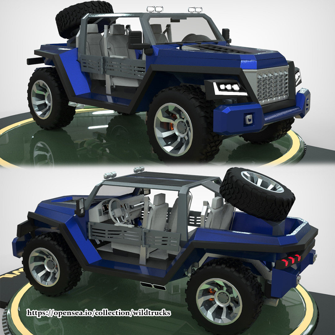 3D automotive   car concept Digital Art  nft Offroad opensea Truck Vehicle