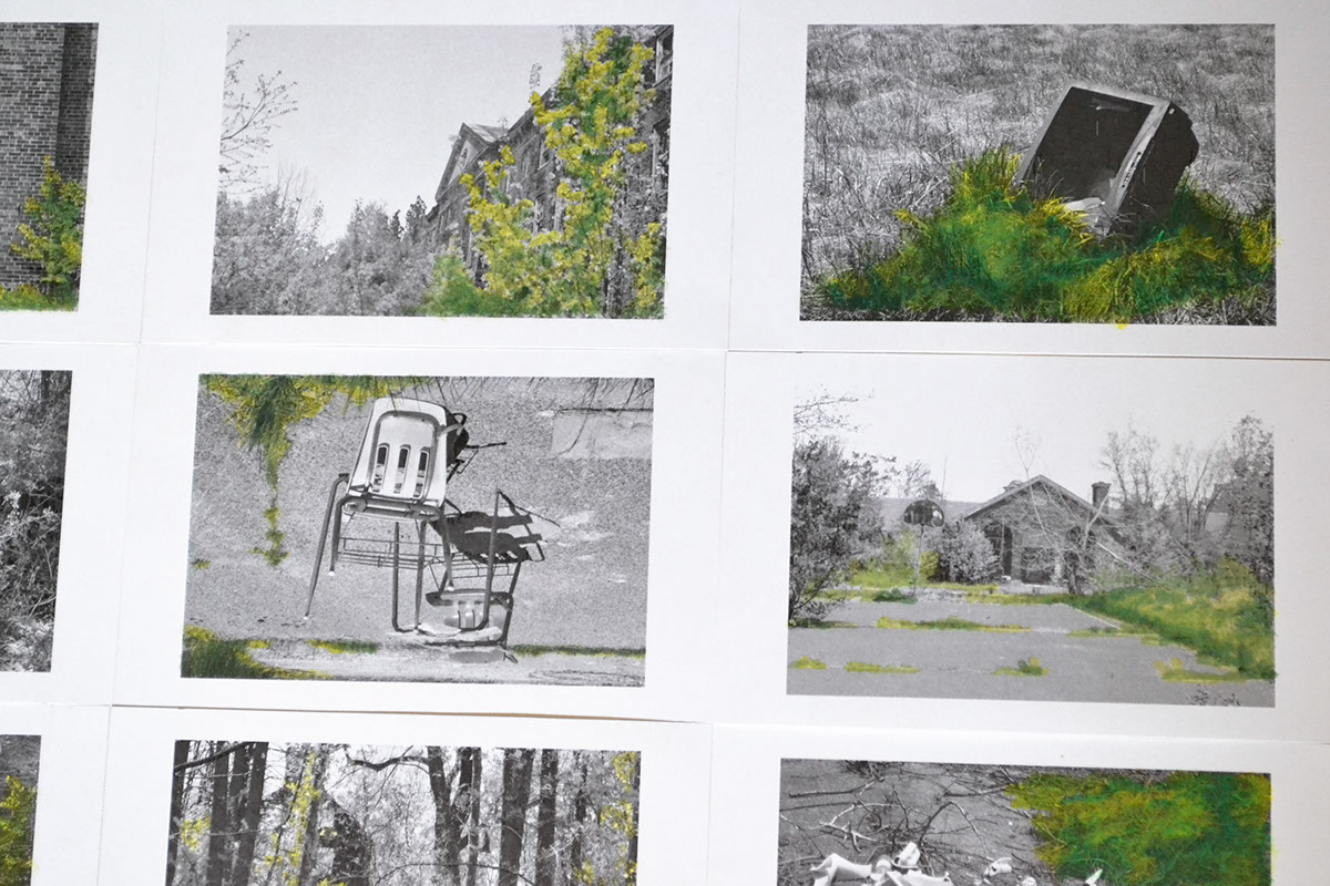 prints postcards design blackandwhite oil paint photo individual Display asylum haunted old Nature